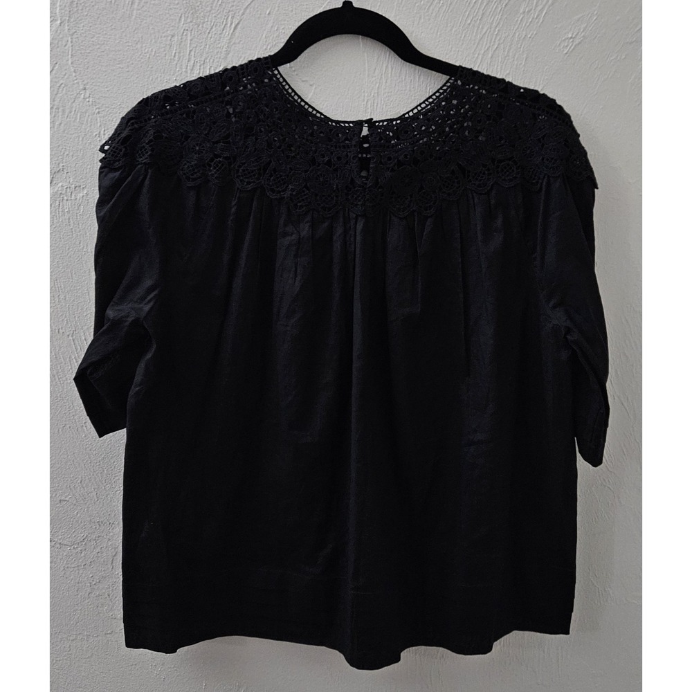 *NEW* J. Crew Womens Blouse/Top Size XXS Black Style AM622 Crochet Lightweight - Picture 5 of 7